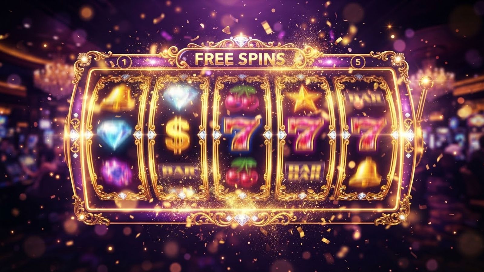 Gratis spins met gouden speelautomaat rollen